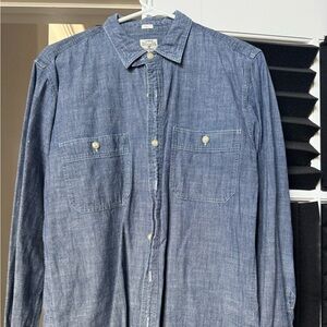 Jcrew Men's Blue Denim Shirt - tall